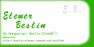 elemer beslin business card